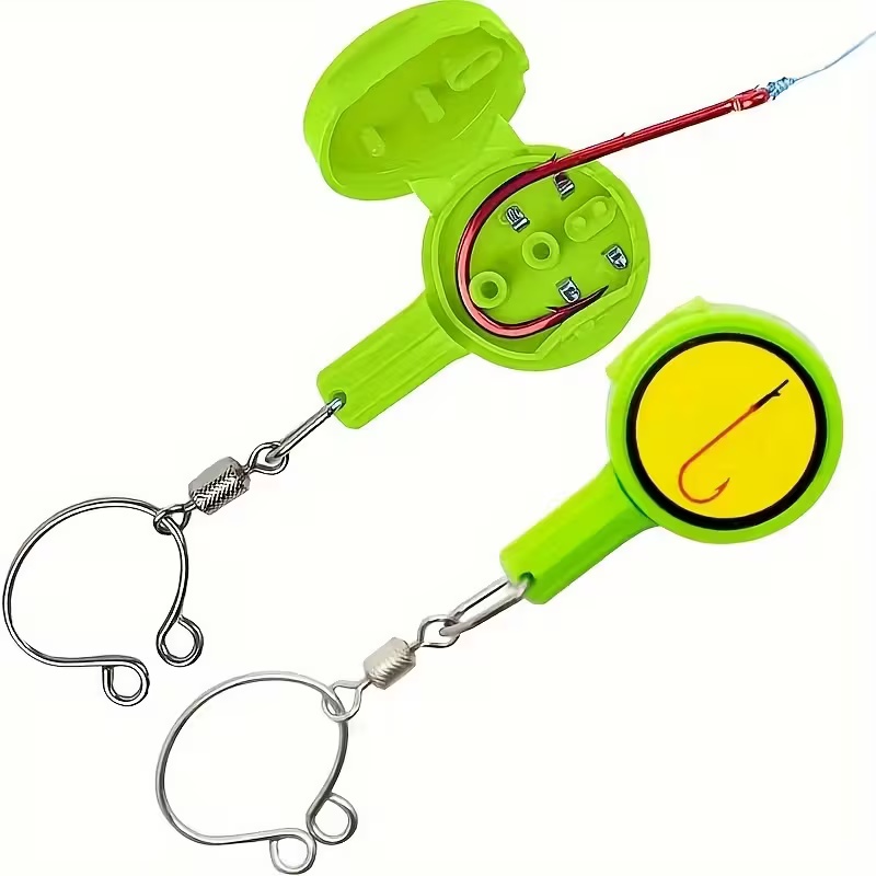 Fishing Line Dispenser - อุปกรณ์ตกปลา 2 ชิ้น: เครื่องมือผูกปม, อุปกรณ์ตกปลากลางแจ้งสำหรับการตกปลาอเนกประสงค์