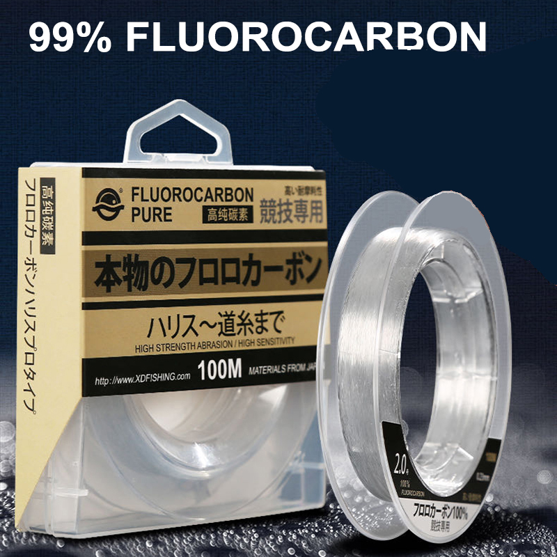 Copolymer Line - 99% Fluorocarbon เอ็นตกปลา100M ญี่ปุ่นนำเข้าสายไฟเบอร์คาร์บอนไฟเบอร์1-25กก.Monofilament สายจมทะเลตกปลา Pesca