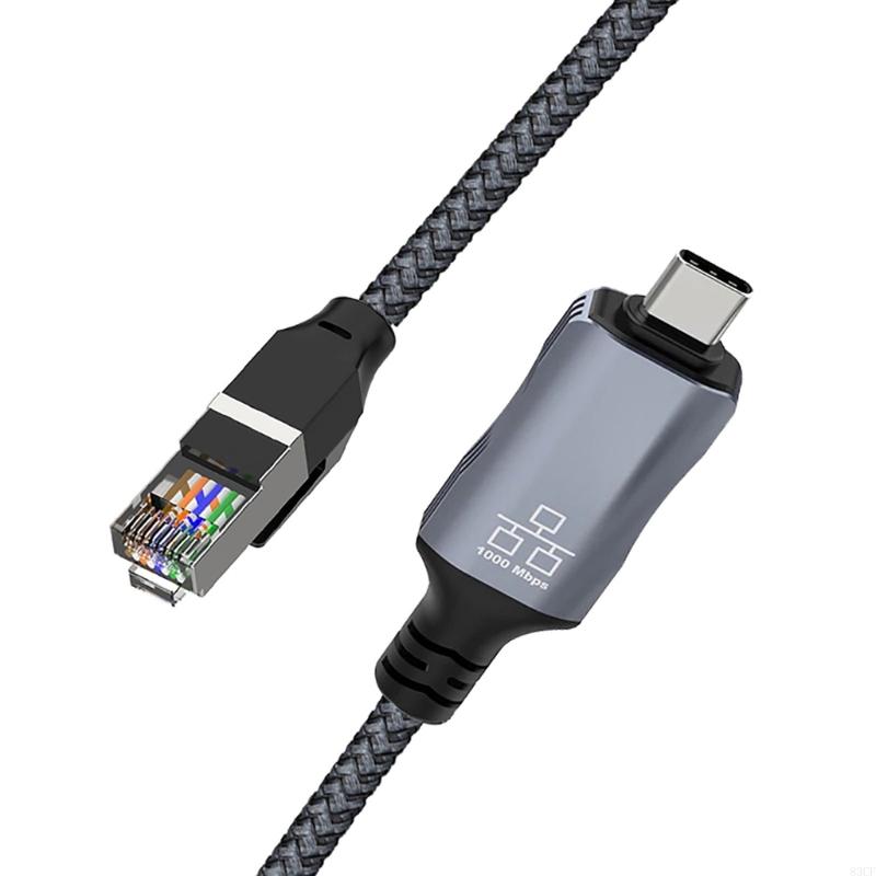 Braided Line - ความเร็วที่รวดเร็ว USB C ถึงสายเคเบิลเครือข่าย RJ45 1.8