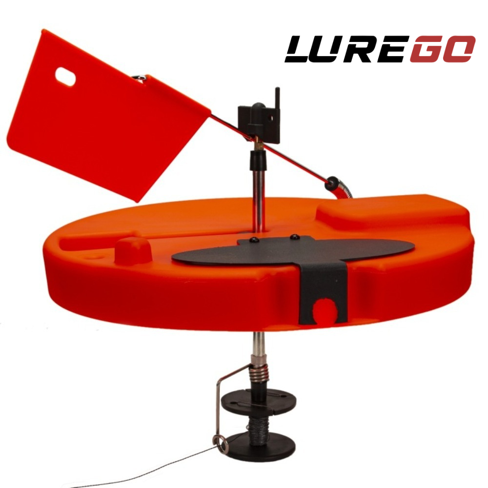 Ice Fishing Line - อุปกรณ์ตกปลาน้ำแข็งแบบออลอินวัน 1 ชิ้น | ธงลอยน้ำป้องกันการแข็งตัวสีส้ม-แดง |