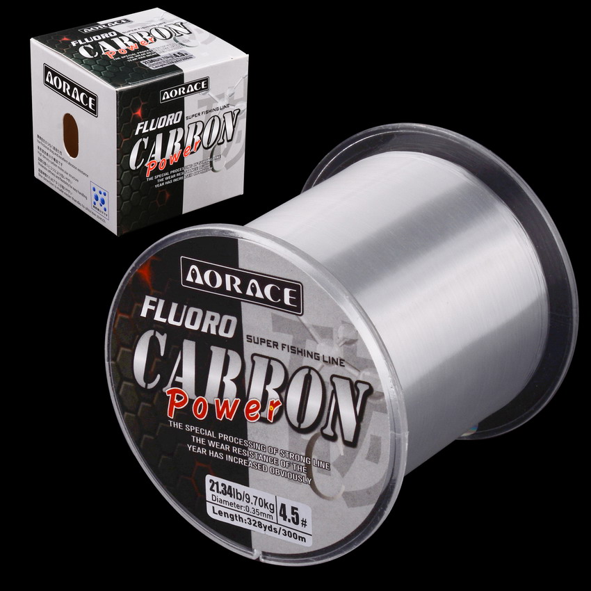 Copolymer Line - สายเอ็นตกปลา Aorace 300M ฟลูออโรคาร์บอน นำเข้าจากญี่ปุ่น คาร์บอนไฟเบอร์ไนลอน